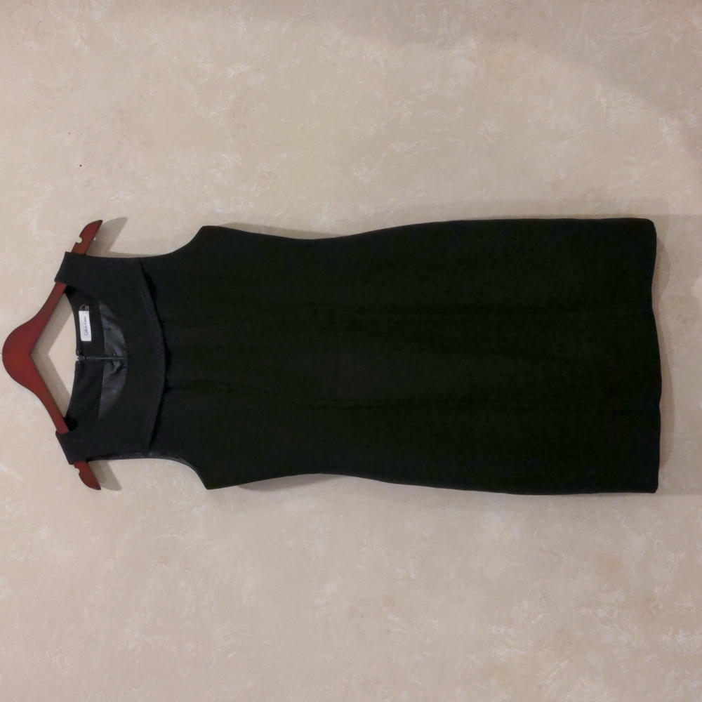 Calvin Klein, sleeveless black dress, size 10, inside lining